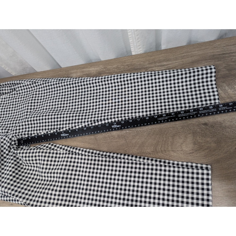Adrianna Papell Ankle Pant Sz 8 Kate Fit Black White Gingham Check Preppy Office - Picture 6 of 9